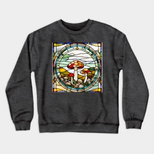 Honeycomb Mushroom Stained Glass Crewneck Sweatshirt